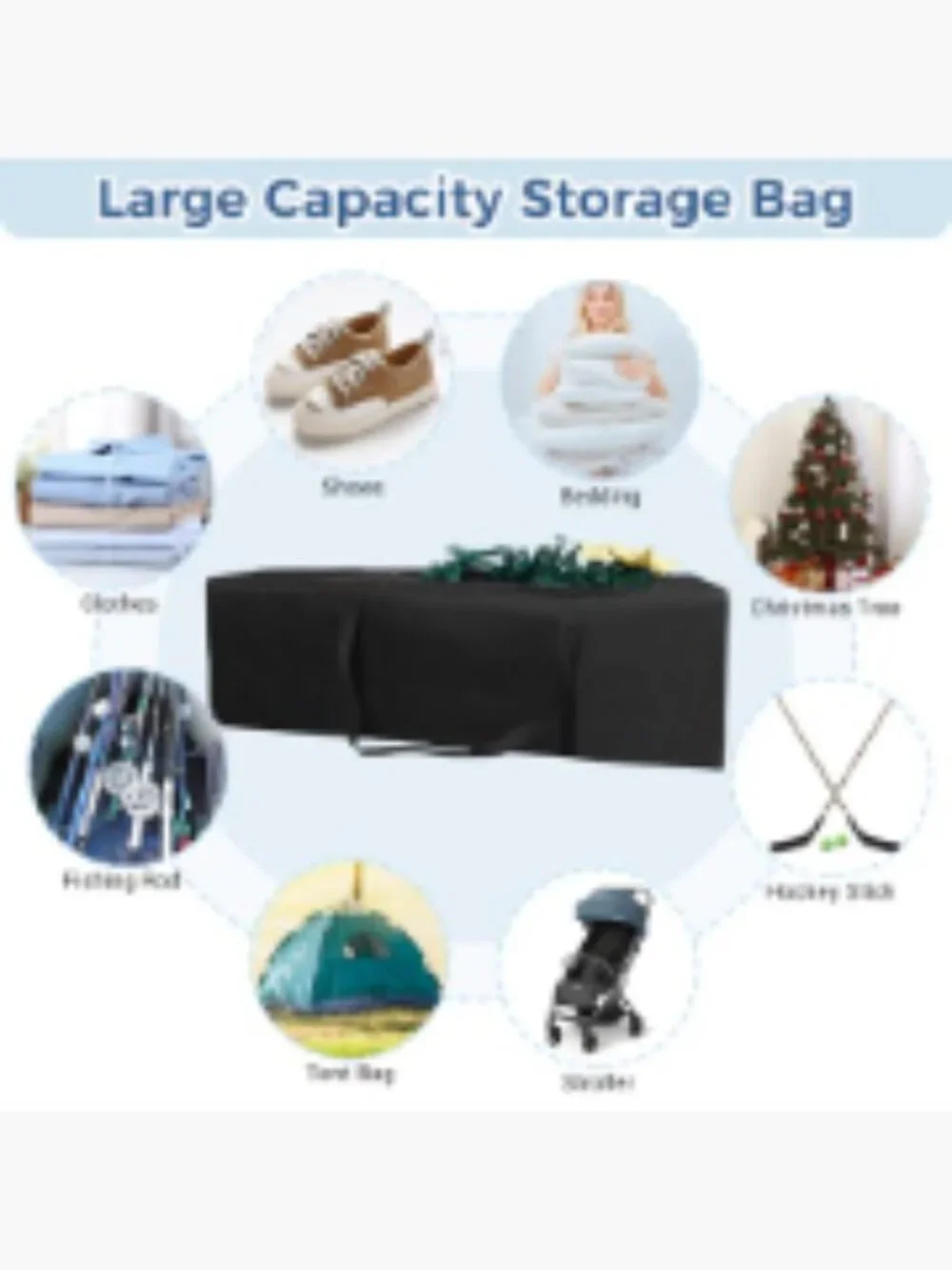 Extra Large 65 Inch Sports Duffle Bag - 270L, Water Resistant Travel Luggage